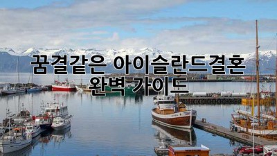 꿈결같은 아이슬란드결혼 💍 완벽 가이드 ✨