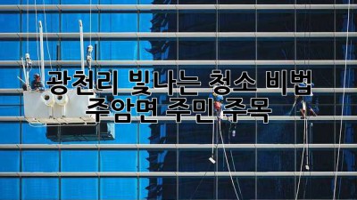 ✨광천리 빛나는 청소 비법✨ 주암면 주민 주목!